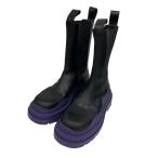 ショッピングbottega ボッテガヴェネタ BOTTEGA VENETA ブーツ 630297 ブラック×パープル サイズ：37