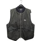 ショッピングstussy ステューシー stussy WASHED CANVAS PRIMALOFT VEST 中綿ベスト 115654 グレー サイズ：M