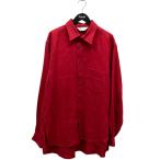 アンセルム ANCELLM LINEN SUEDE OVERSIZED LS SHIRTS 長袖シャツ ANC-SH10 レッド サイズ:2
