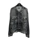 バレンシアガ BALENCIAGA デニム転写レーヨンシャツ 長袖シャツ 621580 ブラック サイズ：M