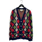 グッチ GUCCI 22SS GG柄 ニットカーディガン 599284 XKA3M ネイビー×マルチカラー サイズ：M
