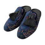 アンジェロルッフォ ANGELO RUFFO VELVET EMB． MULE タッセルミュール 500 57215-N DK ネイビー サイズ：40