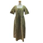 サラマリカ sara mallika Geometric Pattern Sleeve Dress ワンピース 020441SK2 黄緑×ブラック サ