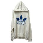 グッチ×アディダス GUCCI×adidas パーカー 702607 ホワイト×ブルー サイズ:L