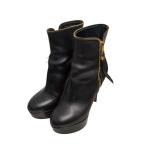 ショッピングVUITTON ルイヴィトン LOUIS VUITTON サイドジップ ショートブーツ SC0134 ブラック サイズ：36 1/2