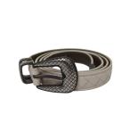 ボッテガヴェネタ BOTTEGA VENETA イントレチャート レザーベルト アイボリー