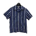 COOTIE Dobby Stripe S／S Open-Neck Shirt　オープンカラーシャツ ネイビー×ホワイト サイズ：XL (堅田店)