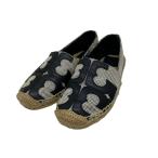 トリーバーチ TORY BURCH ロゴ柄 フラットシューズ 79163-1-03467 ホワイト×ネイビー サイズ:5