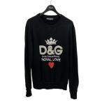 ドルチェアンドガッバーナ DOLCE & GABBANA ラインストーン ロゴ スウェット ブラック サイズ:44