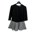 ボーダーズアットバルコニー BORDERS AT BALCONY ストライプ切替裾ペプラムブラウス BD2311-2B-15 ブラック サイズ：36