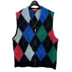 シュプリーム Supreme 24SS BrushedArgyle ZIP UP アーガイル ジップニットベスト グリーン×ブラック×ブルー サイズ：