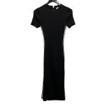 【値下げ】MICHAEL KORS タイトフィット半袖ニットワンピース JS381NQ5ZV ブラック サイズ:XS (EC)