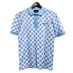 ショッピングプラダ プラダ PRADA 半袖ポロシャツ UJM730 AD2014 ホワイト×ブルー サイズ：S