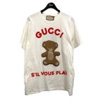グッチ GUCCI 熊装飾半袖Tシャツ 717422 XJFNE アイボリー サイズ:S