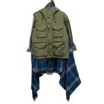 コムデギャルソン COMME des GARCONS Drape Check Switching Military Jacket 切替ミリタリージャケ