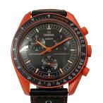 ショッピングオメガ オメガ×スウォッチ OMEGA×SWATCH MISSION ON EARTH アナログウォッチ ブラック×オレンジ