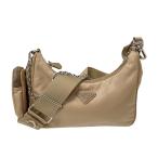 プラダ PRADA キーリング欠品 三角プレートショルダーバッグ ベージュ