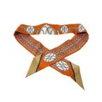  Hermes HERMEStsui Lee LIFT PROFILE шелк общий рисунок шарф orange 