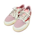 【値下げ】NIKE×TRAVIS SCOTT Air Jordan 1 Retro Low OG スニーカー IQ7604 101 ピンク サイズ：2