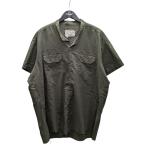 グレッグローレン GREG LAUREN ARMY SHORT SLEEVE STUDIO 半袖ノーカラーシャツ オリーブ サイズ:5