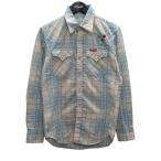 ショッピングスカル ヒステリックグラマー Hysteric Glamour チェック スカル刺繍 ウエスタン シャツ 02201AH03 ブルー サイズ：S