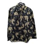 エヴィス EVISU 24AW オールオーバー鯉とカモメプリントオーバーサイズシャツ ブラック サイズ:M