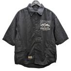 エヴィス EVISU マルチリフレクティブプリントオーバーサイズ半袖シャツ ブラック サイズ:M