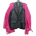 ショッピングギャルソン コムデギャルソンオムプリュス COMME des GARCONS HOMME PLUS 25SS チュールテーラードジャケット ブラック×ピンク サイ