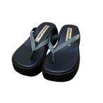 ザオープンプロダクト Theopen Product GLITTER PLATFORM FLIP FLOPS ラメ厚底サンダル ネイビー サイズ：23