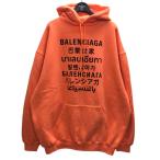 ショッピングバレンシアガ バレンシアガ BALENCIAGA 【Languages Medium Fit Hoodie】 プリントパーカー オレンジ サイズ：L