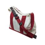 コッキ KHOKI D cutting messenger bag メッセンジャーバック／ショルダーバッグ ホワイト×レッド