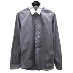 フェンディ FENDI レギュラーカラーシャツ ネイビー×ホワイト サイズ：38