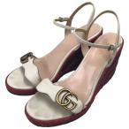 グッチ GUCCI ウェッジソールサンダル 624409 ホワイト サイズ：38