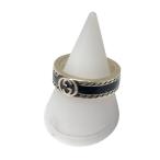 [ снижение цены ]GUCCI Inter locking кольцо кольцо серебряный × черный размер :16 номер ( Nagoya . магазин )