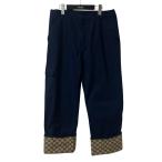 【値下げ】GUCCI GG柄コットンキャンバスパンツ 753122 ネイビー サイズ:48 (名古屋栄店)