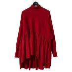 【値下げ】Curensology 23AW ハイネックギャザーニット タートルネックニット CL306180ER レッド サイズ:SIZE Free (EC)