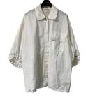 【値下げ】HERMES 比翼仕立て半袖シャツ 2E0604DJ ホワイト サイズ:36 (名古屋栄店)