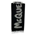ALEXANDER McQUEEN шерсть большой размер muffler 665288 черный размер :free ( Nagoya . магазин )