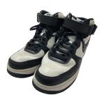 【値下げ】NIKE×stussy AIR FORCE 1 07 MID SP エアフォース1 ミッドカットスニーカー DJ7840 002 ホワイト×ブラック サイズ:26cm (EC)
