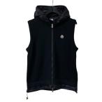 ショッピングmoncler モンクレール MONCLER MAGLIA GILET フーデッドニットベスト D20919419200 96987 ブラック サイズ：M