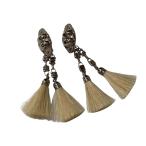 [ снижение цены ]TOGA ARCHIVES metal цепь бахрома серьги TZ32 AK905 бежевый размер :- ( Nagoya . магазин )