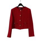 ショッピングzara ザラ ZARA ツイードジャケット ノーカラージャケット 9052 719 600 レッド サイズ：S