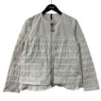 ショッピングmoncler モンクレール MONCLER CARMIN ノーカラーフリルジャケット 141 093 46133 00 54803 アイボリー サイズ：0