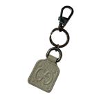 ショッピングＧＧ グッチ GUCCI GGエンボス キーホルダー シルバー×ホワイト