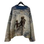 ショッピングダメージ シンヤコヅカ SHINYA KOZUKA 22AW Kroyer モヘア混ジャガード織りオーバーサイズニット 2202SK52 ベージュ×ブルー サイ