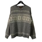 ショッピングノルディック エディーバウアー Eddie Bauer 90S USA製 ノルディック柄クルーネックニット グレー サイズ：M