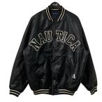 ノーティカ NAUTICA アーチロゴオールフェイクレザースタジャン フロント刺繍スタジャン 243 1583 ブラック サイズ：L