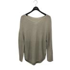 ノーブル Noble ペーパーヤーンカノコバッグ Vプルオーバー ニット ベージュ