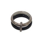 ショッピングジョージジェンセン ジョージジェンセン Georg Jensen 2連 指輪 シルバー×ブラック サイズ：7号