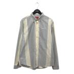 ショッピングシュプリーム シュプリーム Supreme Oxford Shirt Green Multi Stripe ストライプ ロングスリーブシャツ アイボリー×ネイビー